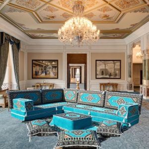 L förmiges orientalisches Sofa Set, Palettensofa, Bodenkissen, Arabische Majlis, Türkisches Boden Sitzset