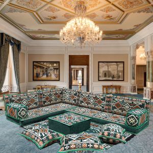 L förmiges orientalisches Sofa Set, Palettensofa, Bodenkissen, Arabische Majlis, Türkisches Boden Sitzset