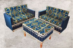 Orientalische Sitzecke, Sark Kösesi, Orientalische Sitzmöbel , Blau Zeder 1