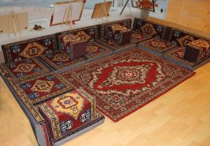 Orientalische Sitzecke, Sark Kösesi, 20-tlg. Orientalisches Sofa, Sitzkissen
