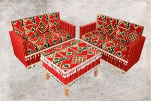 Zeder, Orientalische Sitzecke, Sark Kösesi, Orientalische Sitzmöbel , Rot Zeder-1